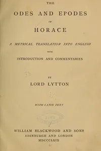 The Odes and Epodes of Horace