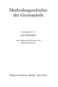 Methodengeschichte der Germanistik