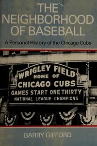 Capa de The neighborhood of baseball por Barry Gifford