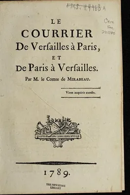 Capa de Le courrier de Versailles à Paris, et de Paris à Versailles