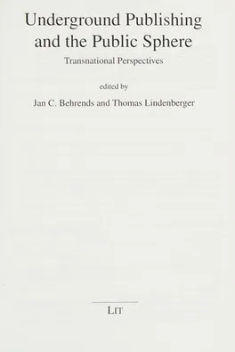 Capa de Underground publishing and the public sphere