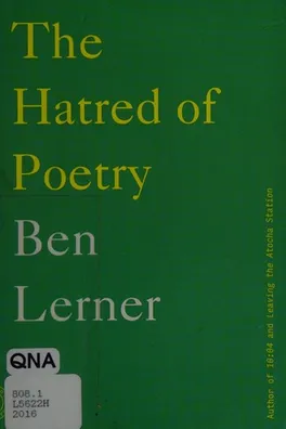 Capa de The hatred of poetry