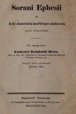 Capa de Sorani Ephesii De arte obstetricia morbisque mulierum quae supersunt