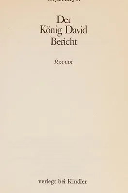 Capa de Der König David Bericht