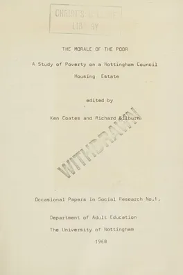 Capa de The morale of the poor