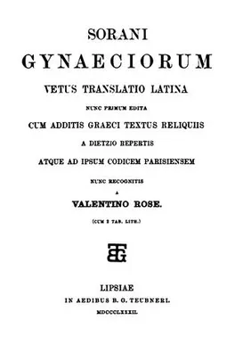 Capa de Sorani Gynaeciorum vetus translatio latina