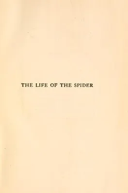 Capa de The Life of the Spider