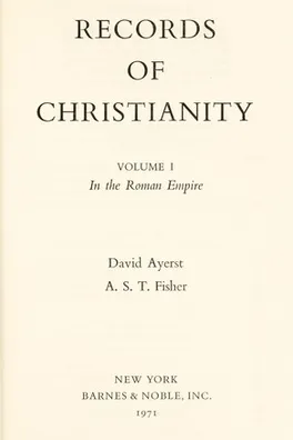 Capa de Records of christianity