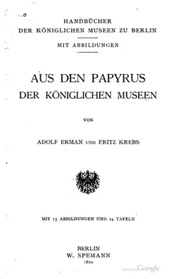 Capa de Aus den Papyrus der Königlichen Museen