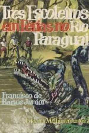 Três escoteiros em férias no rio Paraguai