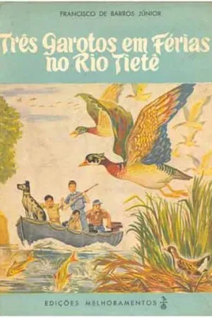 Três garotos em férias no rio Tietê