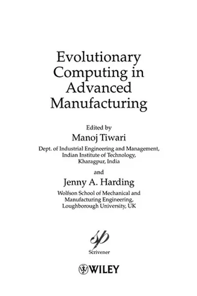 Cover of Evolutionary computing in advanced manufacturing