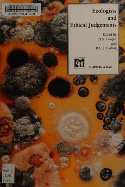 Capa de Ecologists and ethical judgements