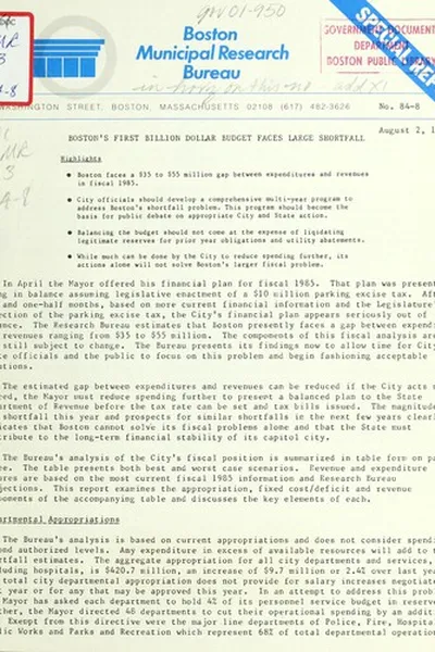 Capa de Boston's first billion dollar budget faces large shortfall