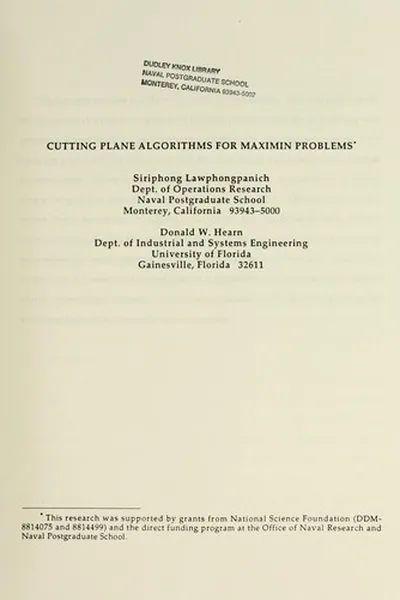 Capa de Cutting plane algorithms for maximum problems