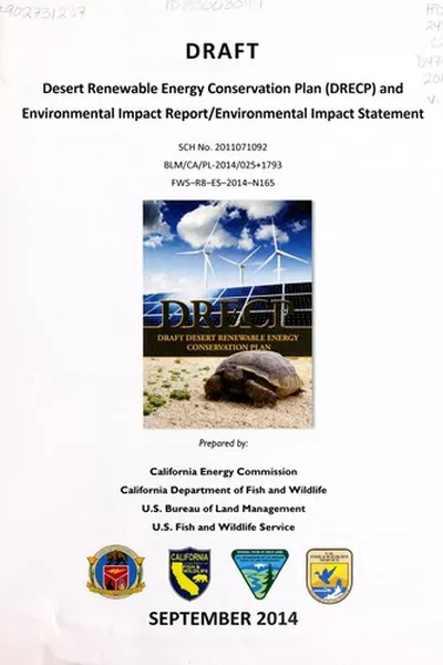 Capa de Draft Desert Renewable Energy Conservation Plan and environmental impact report/environmental impact statement