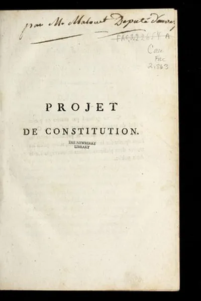 Capa de Projet de constitution