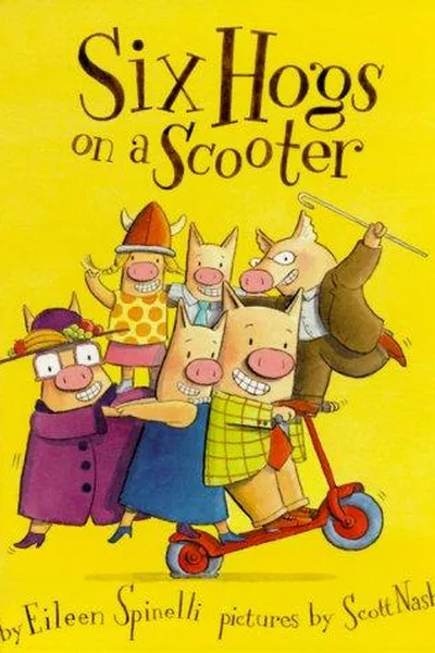 Capa de Six hogs on a scooter