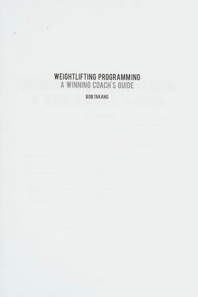 Cover of Weightlifting programming