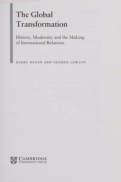 Capa de The global transformation