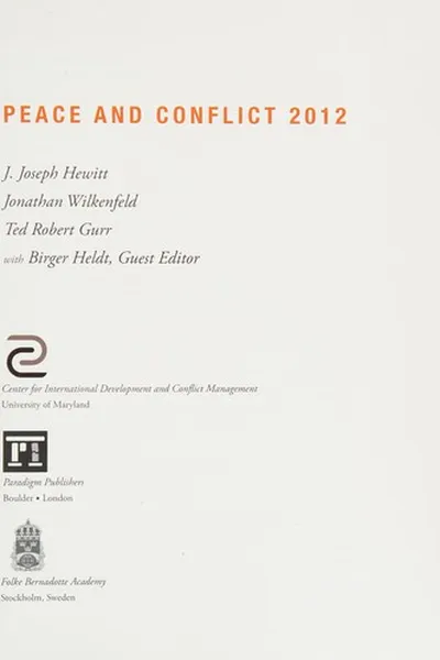 Capa de Peace and conflict 2012