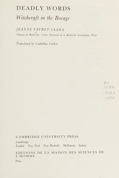 Capa de Mots, la mort, les sorts