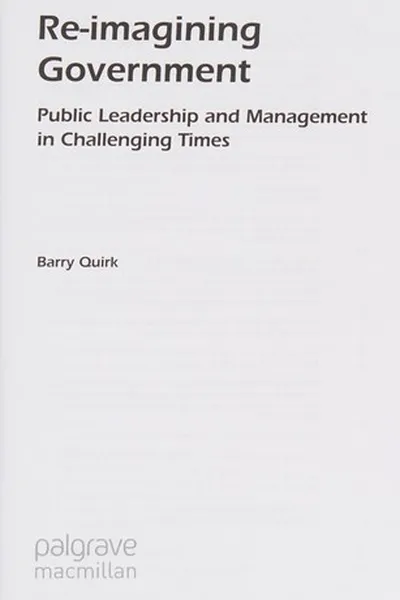 Capa de Re-imagining government