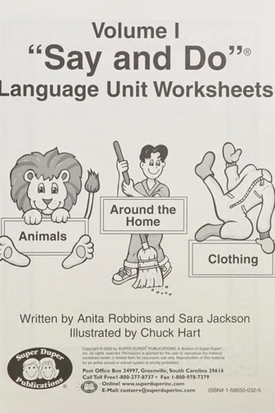 Capa de "Say and do" language unit worksheets