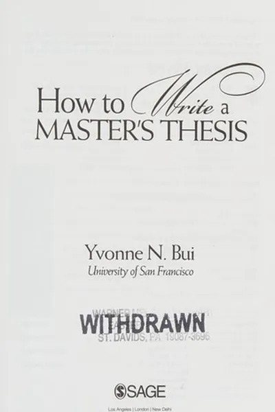 Capa de How to write a master's thesis
