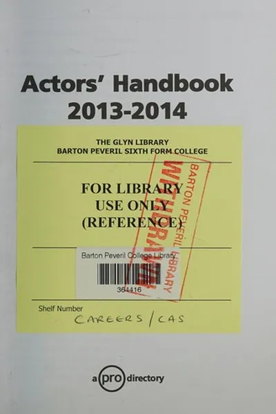 Capa de Actors' handbook 2013-2014