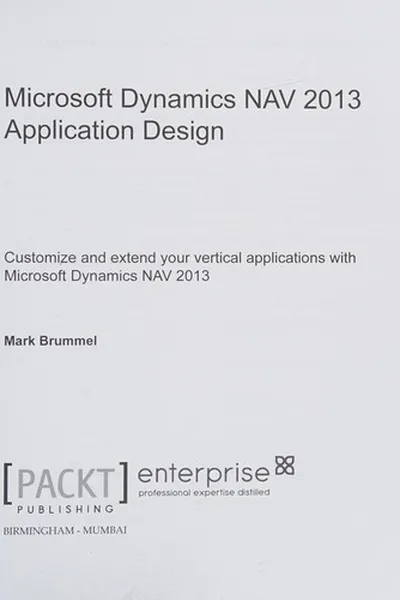 Capa de Microsoft dynamics NAV 2013 application design
