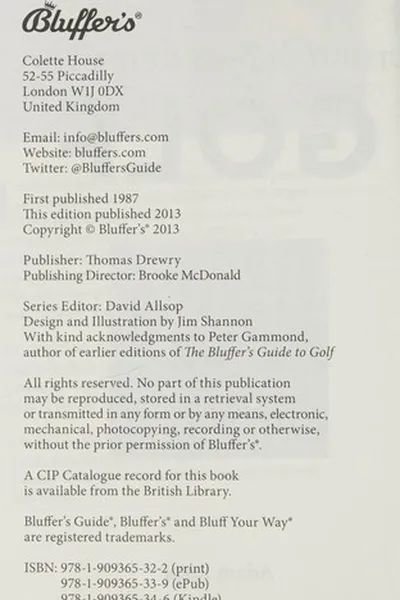 Capa de Bluffer's Guide to Golf