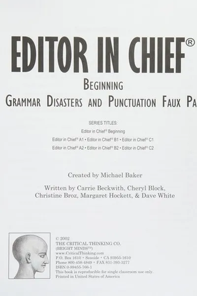 Capa de Editor In Chief, Beginning Book