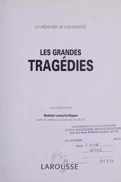 Capa de Les grandes tragédies