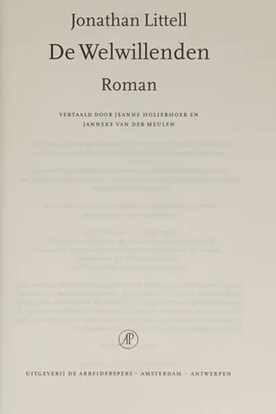 Capa de De welwillenden