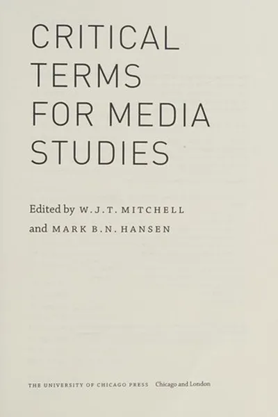 Capa de Critical terms for media studies