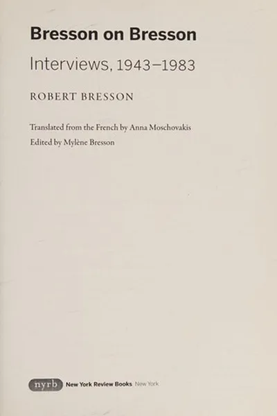 Capa de Bresson on Bresson