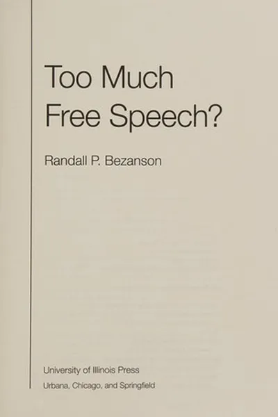 Capa de Too much free speech?