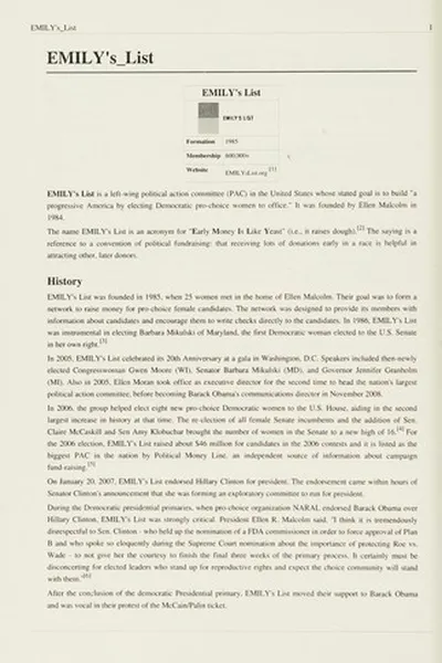 Capa de Emily's List