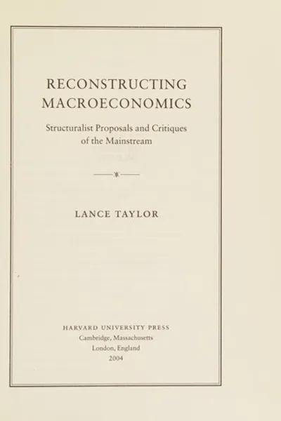 Capa de Reconstructing macroeconomics