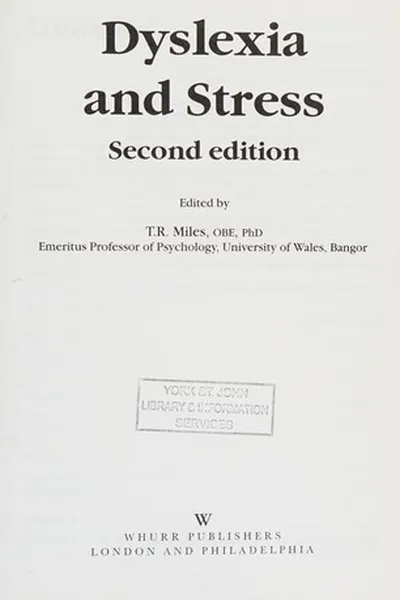 Capa de Dyslexia and stress