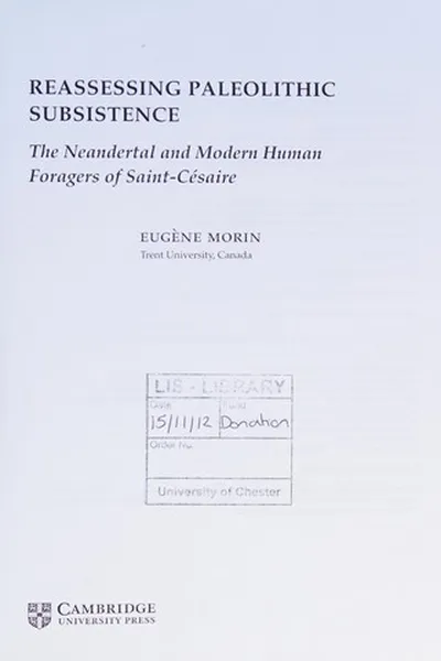 Capa de Reassessing paleolithic subsistence
