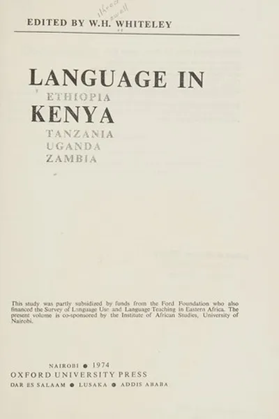 Capa de Language in Kenya ..