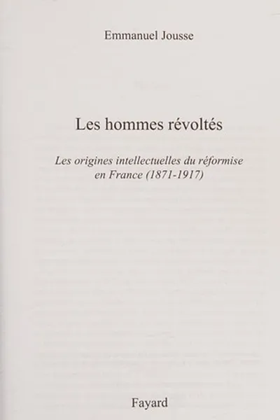 Capa de Les hommes révoltés
