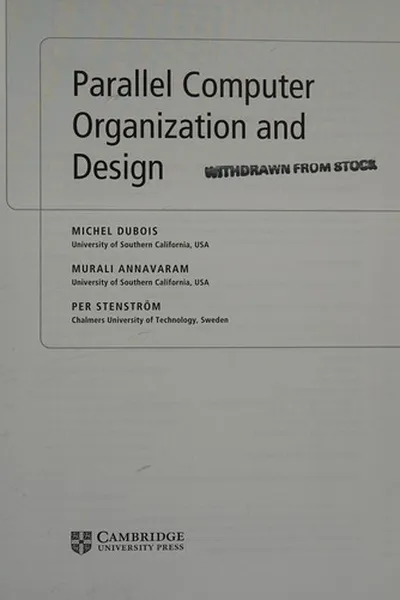 Capa de Parallel computer organization and design