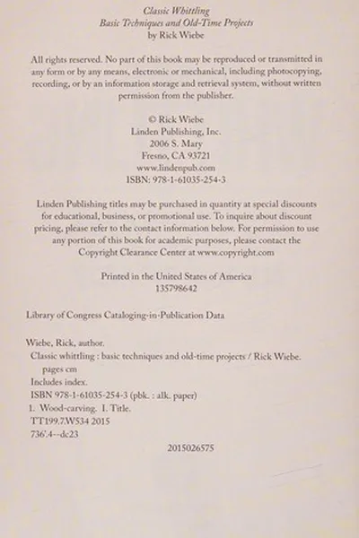 Capa de Classic whittling