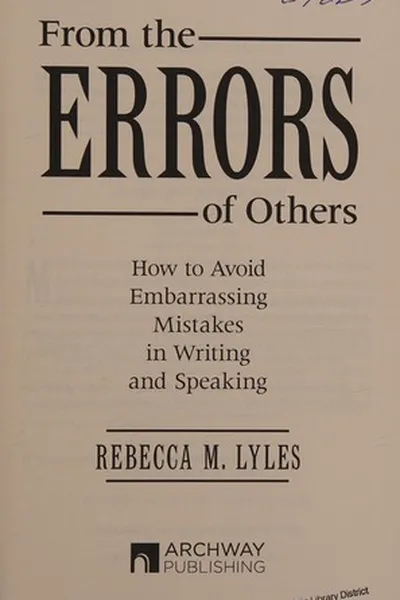 Capa de From the errors of others