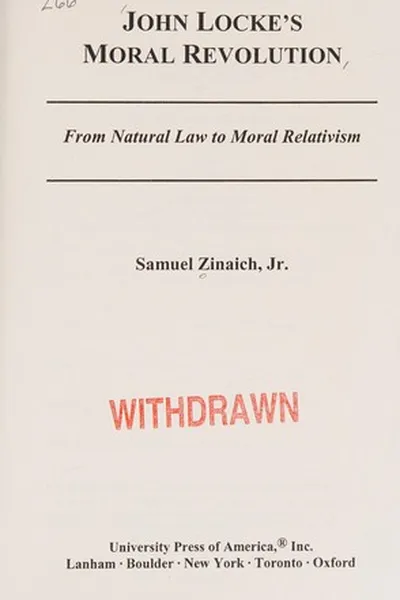 Capa de John Locke's moral revolution