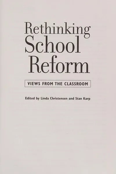 Capa de Rethinking school reform