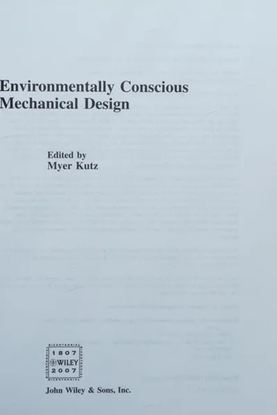 Capa de Environmentally conscious mechanical design